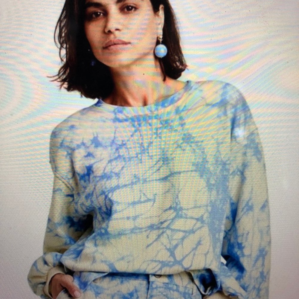 Rachel Comey for Target Blue Cream Marble Tie-Dye Pullover Sweatshirt XXS XS M L